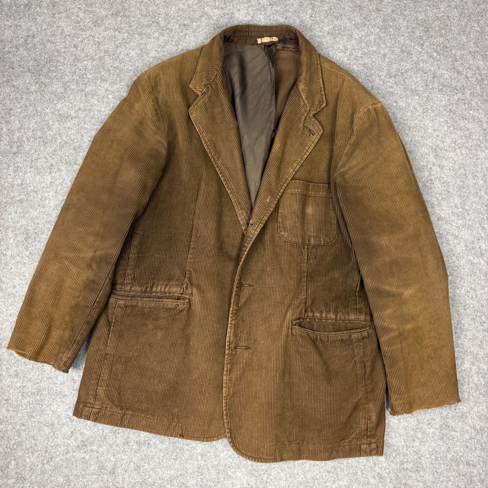 Abercrombie & Fitch Mens Brown Corduroy Blazer Jacket Vintage Large 3 Button L